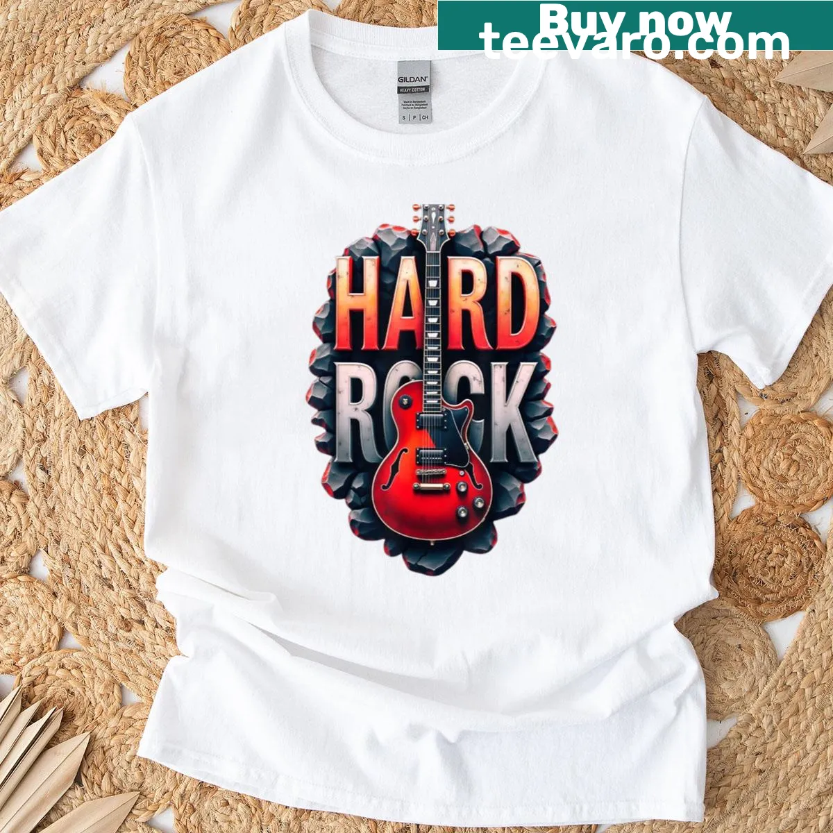Rock-themed T-shirt with the phrase 'I Love Rock N Roll' in bold typography — on a men's t-shirt