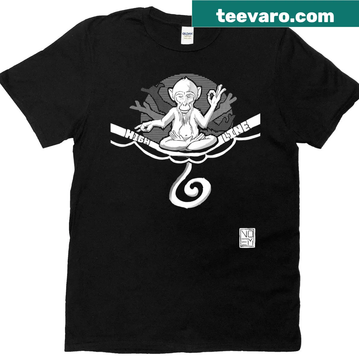 Illustration of a playful monkey on a t-shirt — on a men's t-shirt