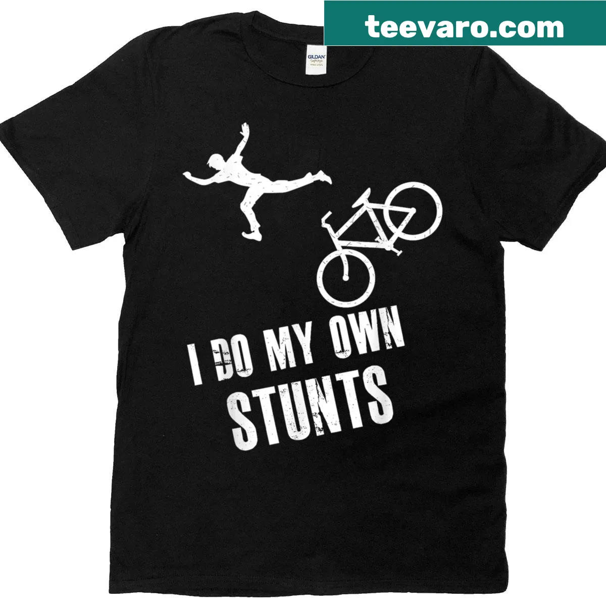 Playful biker art T-shirt for cycling lovers — on a men's t-shirt