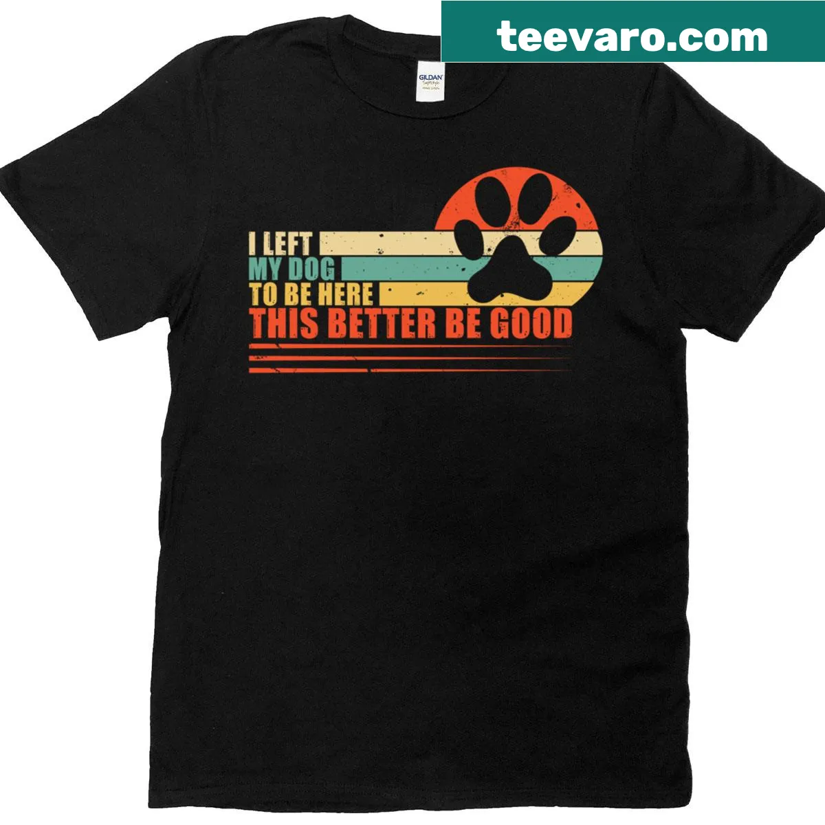 Retro vintage T-shirt with funny dog-themed slogan. — on a men's t-shirt