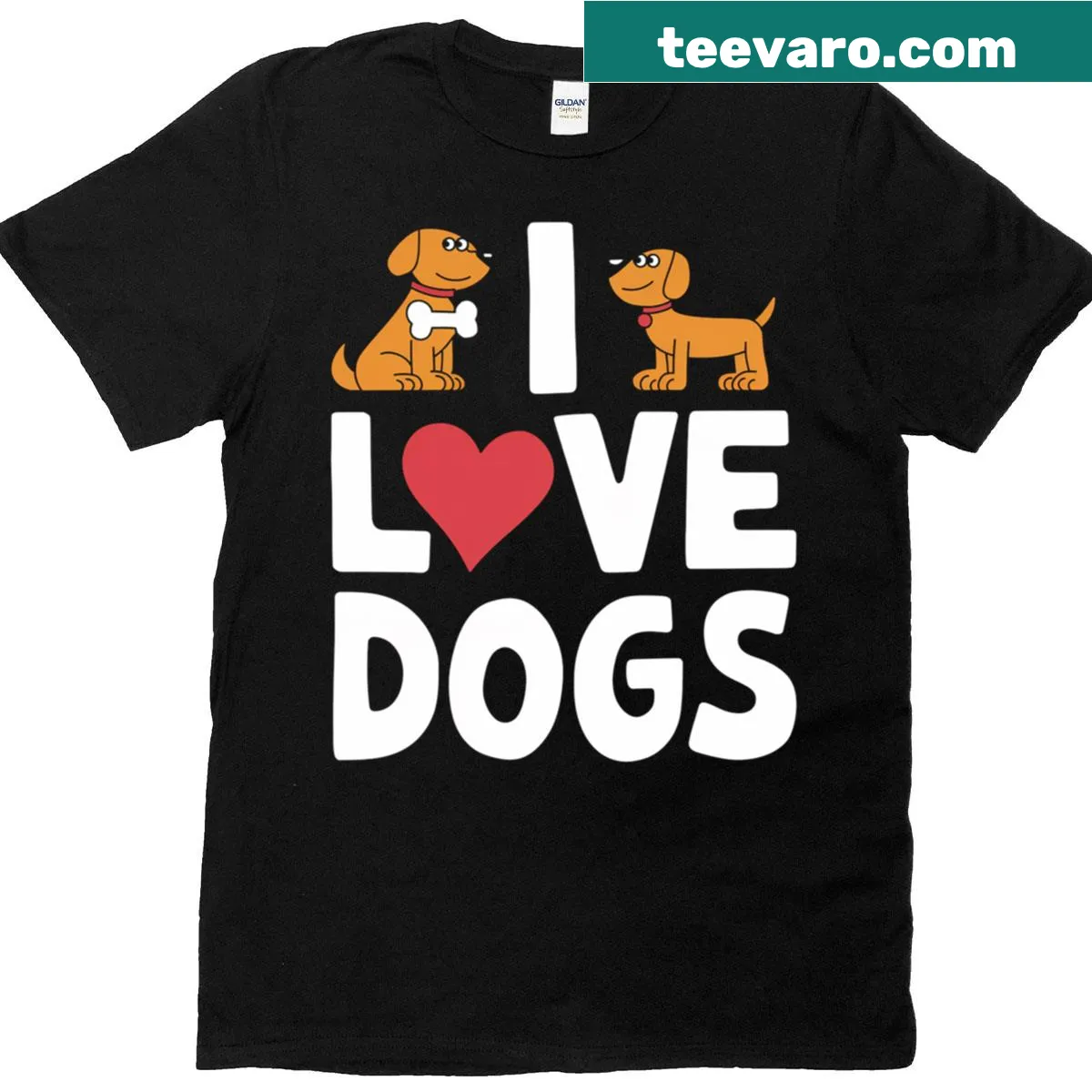 Cute cartoon dog illustrations on a playful t-shirt — on a men's t-shirt