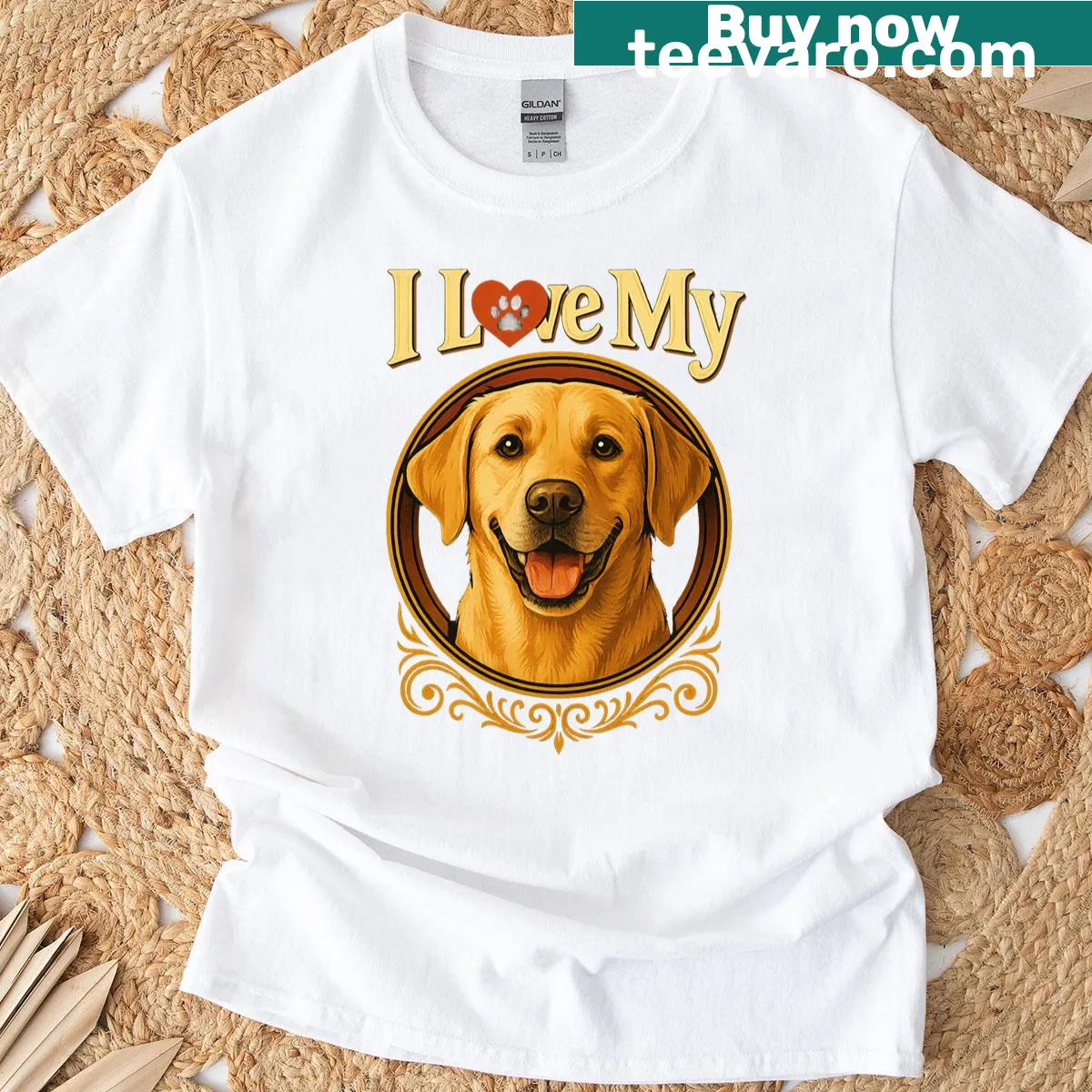 Vintage-style Labrador Retriever t-shirt with classic illustration — on a men's t-shirt
