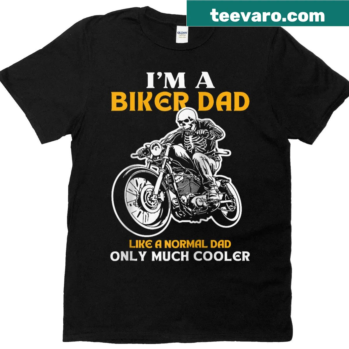 Raglan baseball tee for biker dads with humorous text — on a men's t-shirt