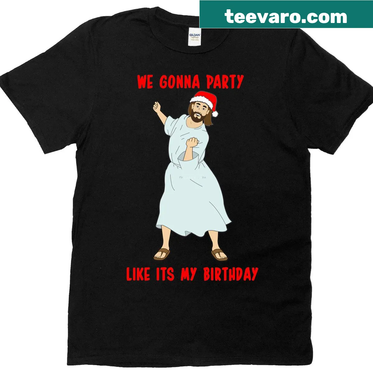 T-shirt with a design celebrating Jesus' birthday — on a men's t-shirt