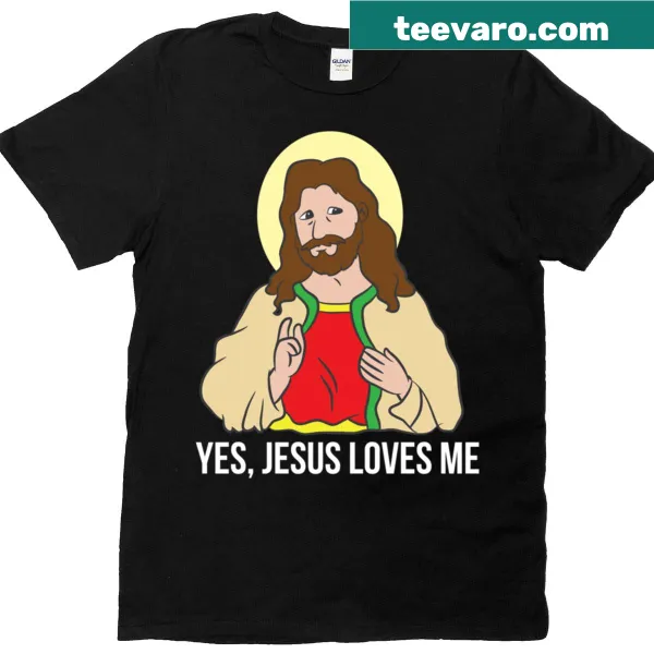 Oversized T-shirt featuring the phrase 'Yes Jesus Loves Me'