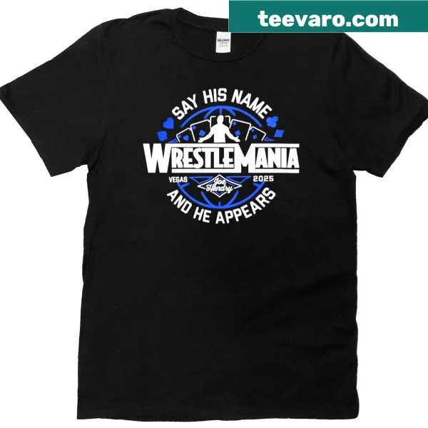 Joe Hendry illustration on a Wrestlemania themed T-shirt
