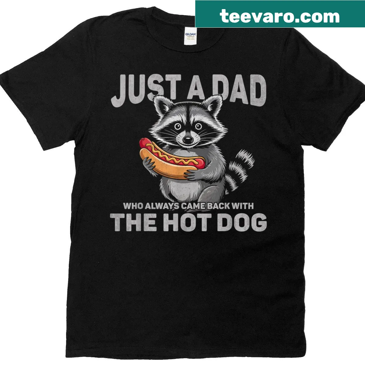Heartfelt t-shirt celebrating dads with a humorous hot dog theme — on a men's t-shirt