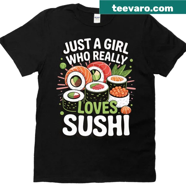 Sushi-themed T-shirt featuring a fun graphic about love for sushi