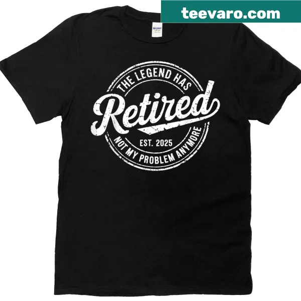 Retirement t-shirt featuring bold text about retiring and not caring anymore