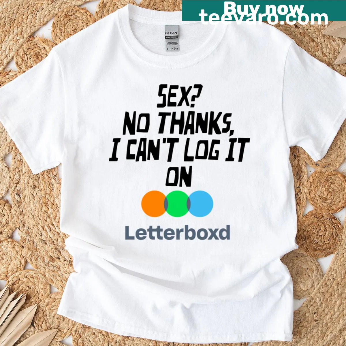 Typographic T-shirt celebrating film appreciation with Letterboxd design — on a men's t-shirt