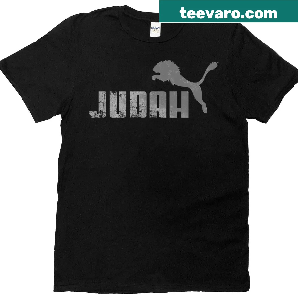 Graphic T-shirt featuring the Lion of Judah — on a men's t-shirt