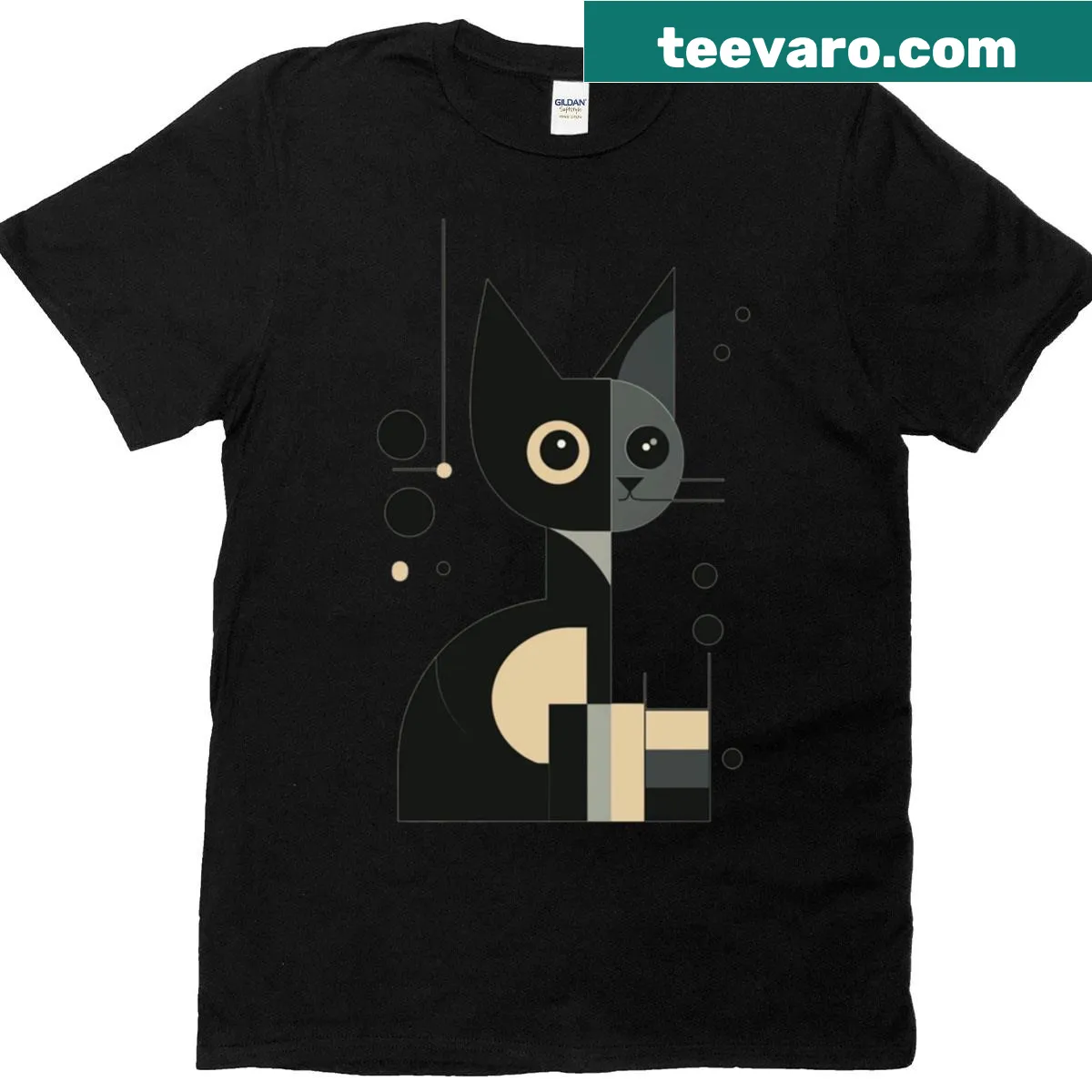 Minimalist line art of a pet illustration on a T-shirt — on a men's t-shirt