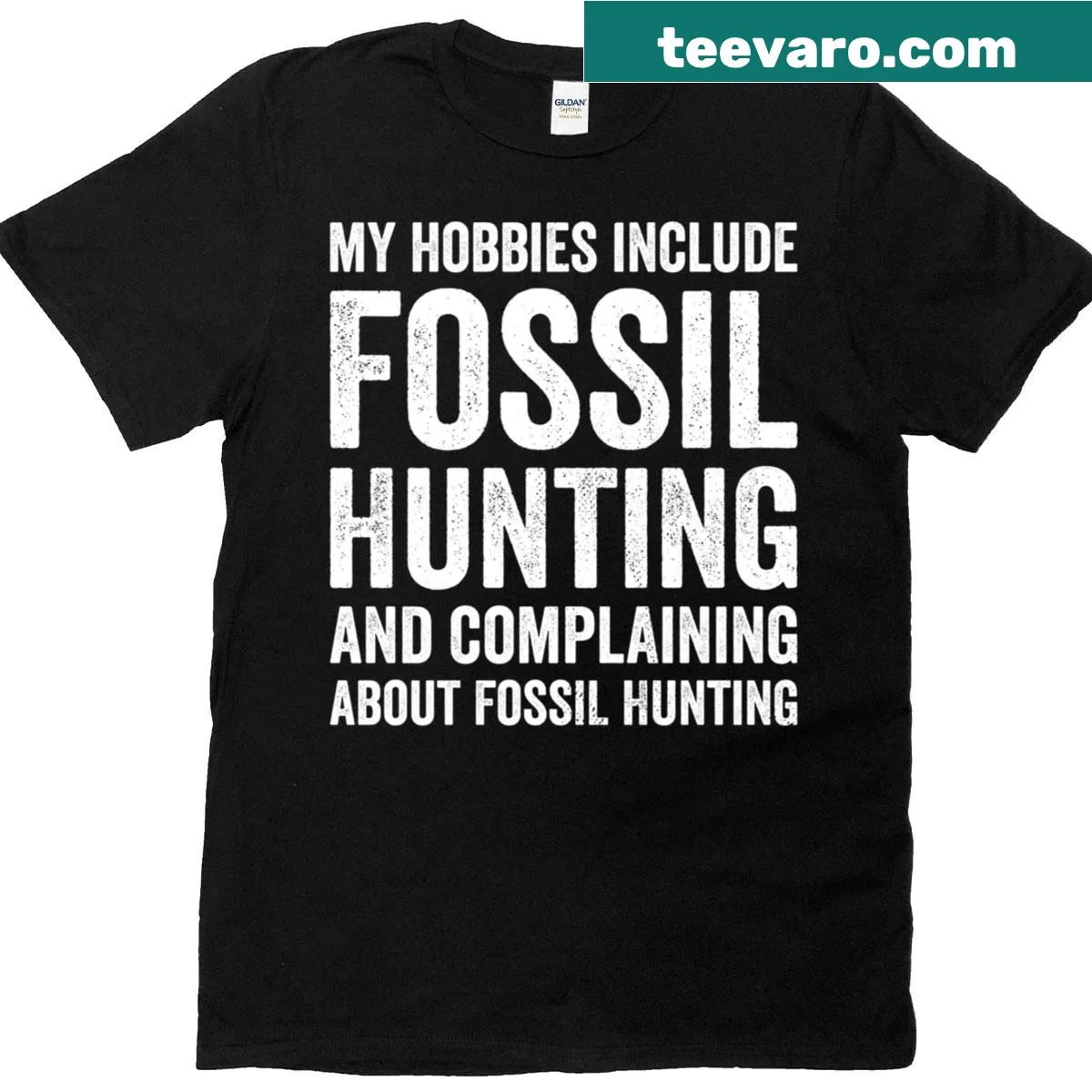 Funny T-shirt with a paleontologist hobby phrase in playful typography. — on a men's t-shirt