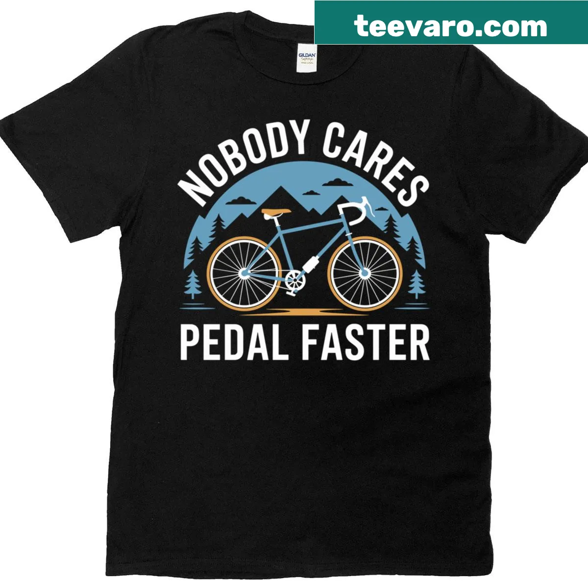 Edgy cycling t-shirt with a bold message for bikers — on a men's t-shirt