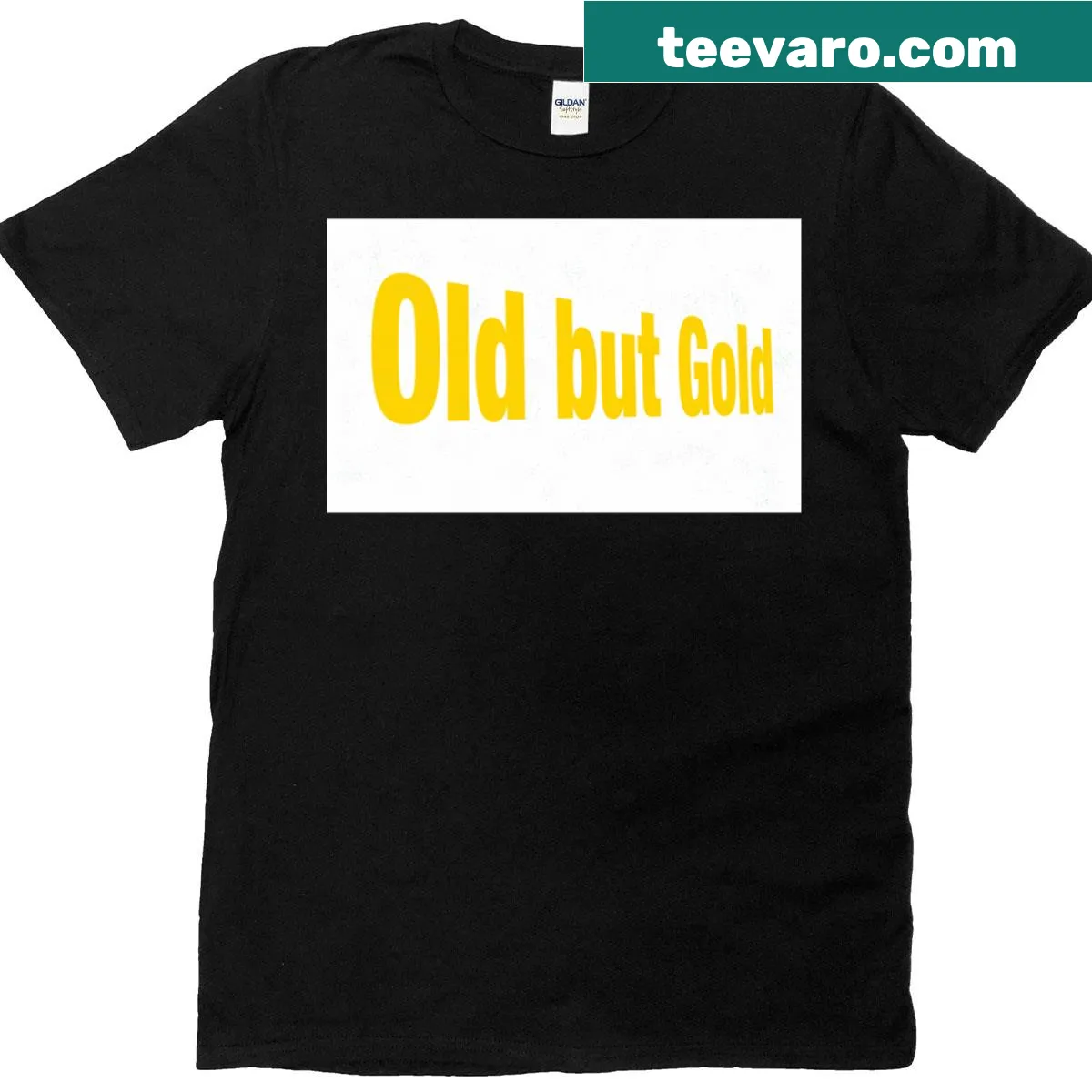 T-shirt featuring the phrase 'Old But Gold' in bold typography — on a men's t-shirt