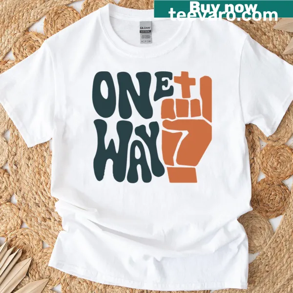 Inspirational One Way T-shirt with Jesus finger graphic