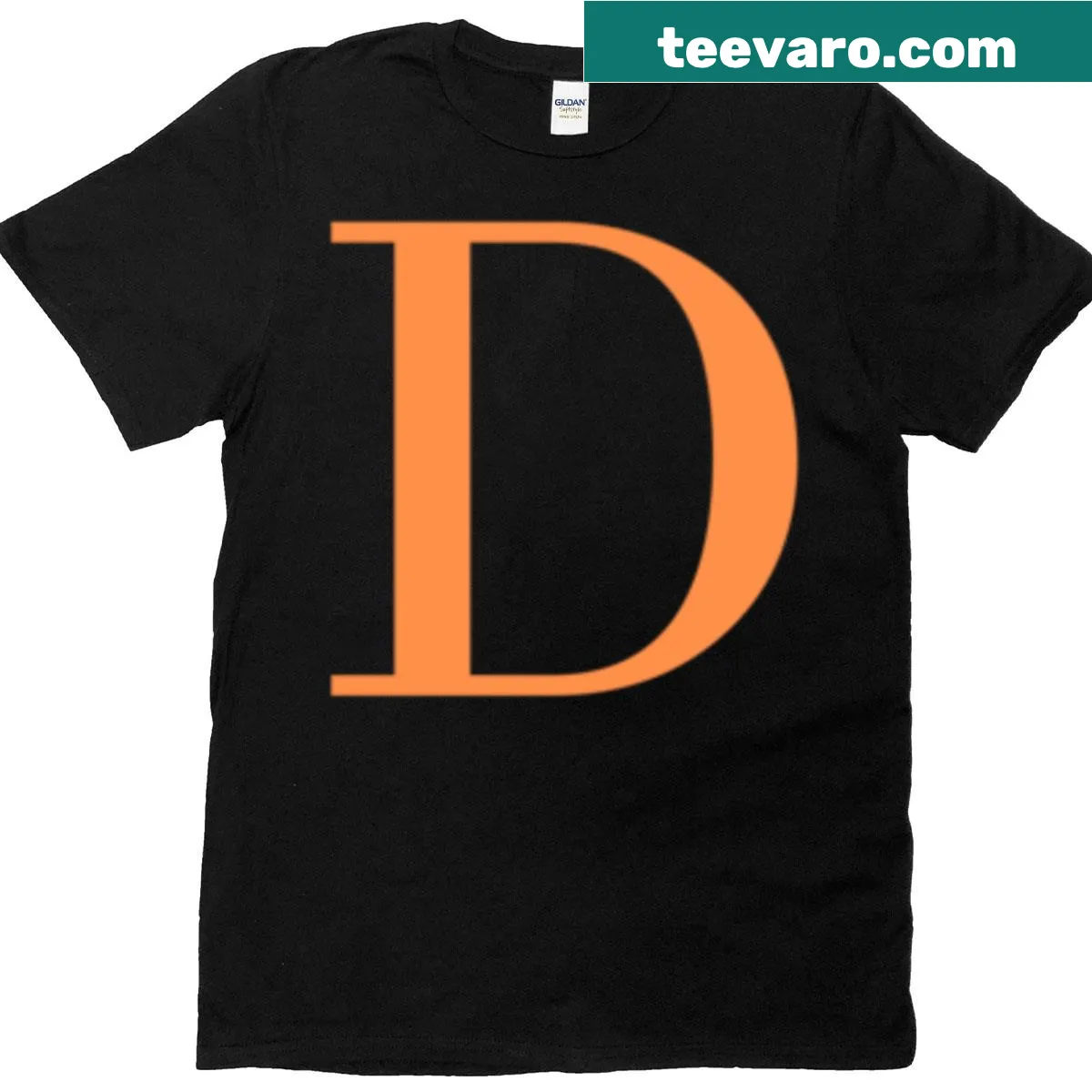 Oversized t-shirt featuring a minimalist D initial design — on a men's t-shirt