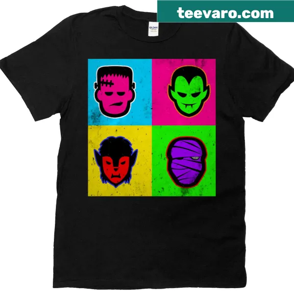Whimsical design featuring quirky monsters on a T-shirt