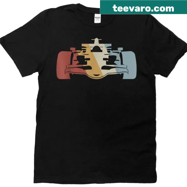 Vintage racing car graphic t-shirt in retro style.