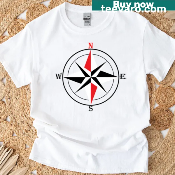 Charming compass illustration t-shirt for travel lovers