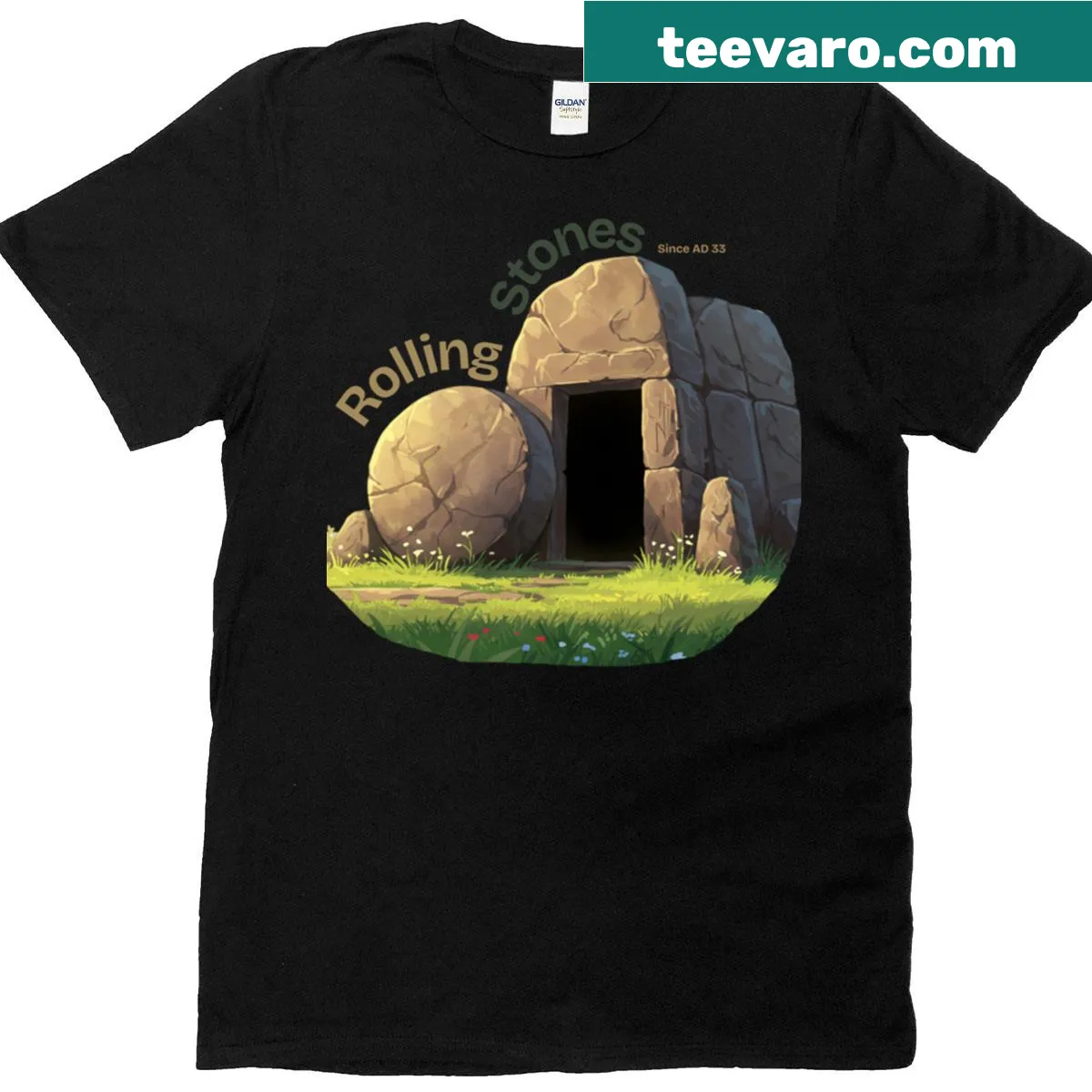 Distressed oversized T-shirt featuring the Rolling Stones logo — on a men's t-shirt