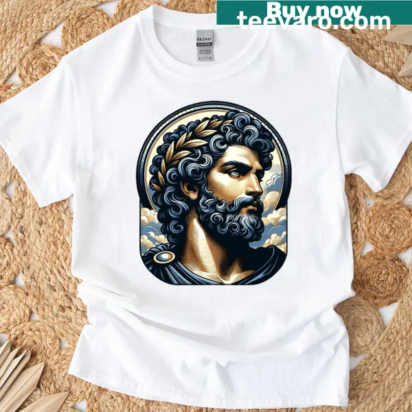 Illustrated t-shirt depicting Jupiter, the Roman god