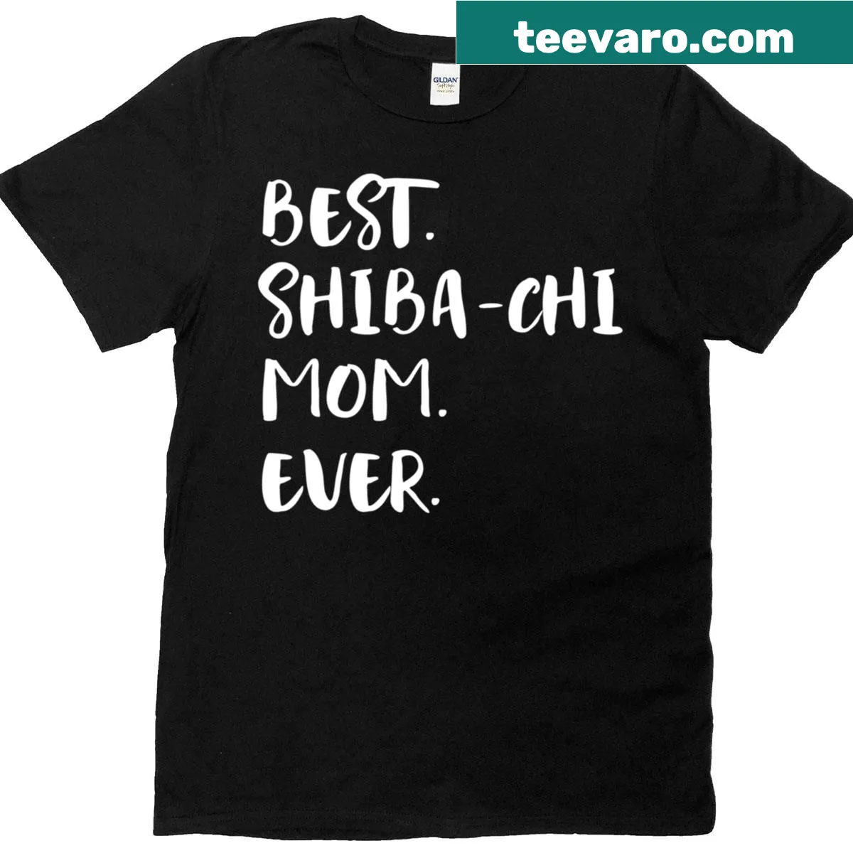 Cute illustration of Shiba-chi dog with 'Best Shiba-chi Mom Ever' text — on a men's t-shirt