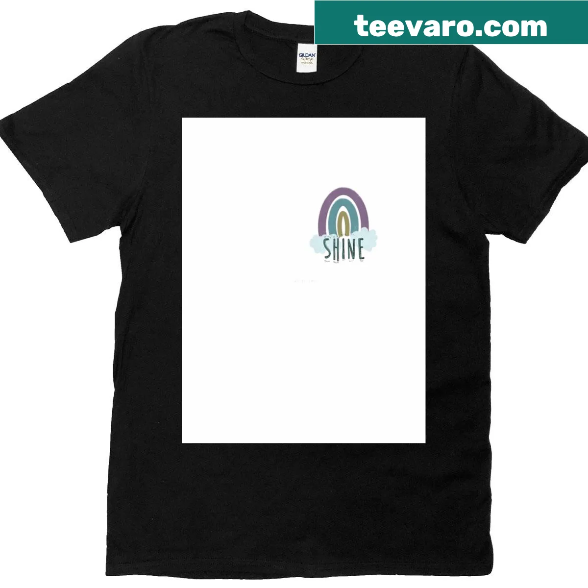 Inspirational T-shirt with a rainbow graphic and uplifting message — on a men's t-shirt