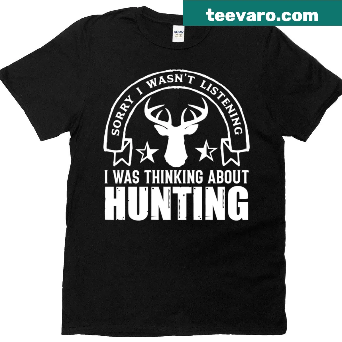 Funny hunting-themed t-shirt with a witty phrase — on a men's t-shirt