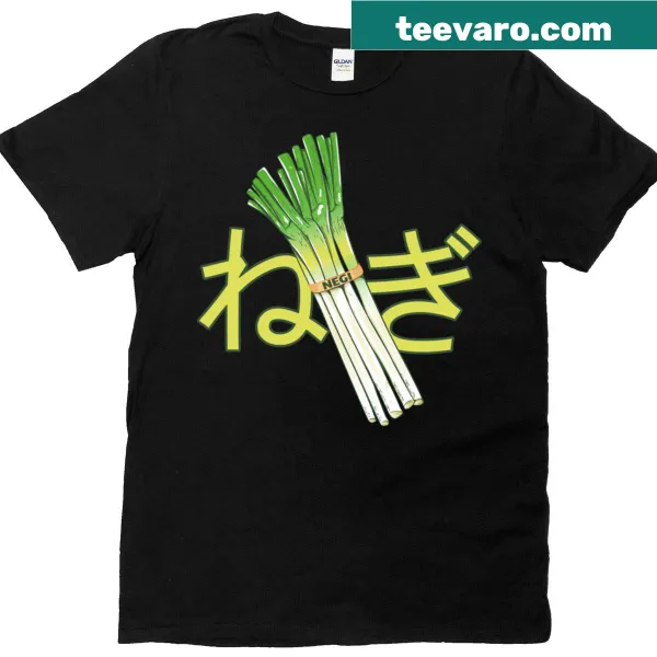 Oversized T-shirt featuring Japanese kanji for spring onion