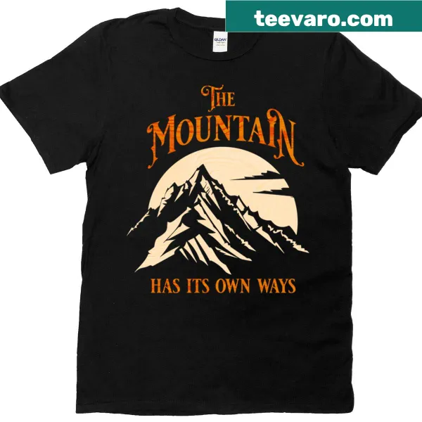 Nature-themed t-shirt featuring mountain landscape graphics