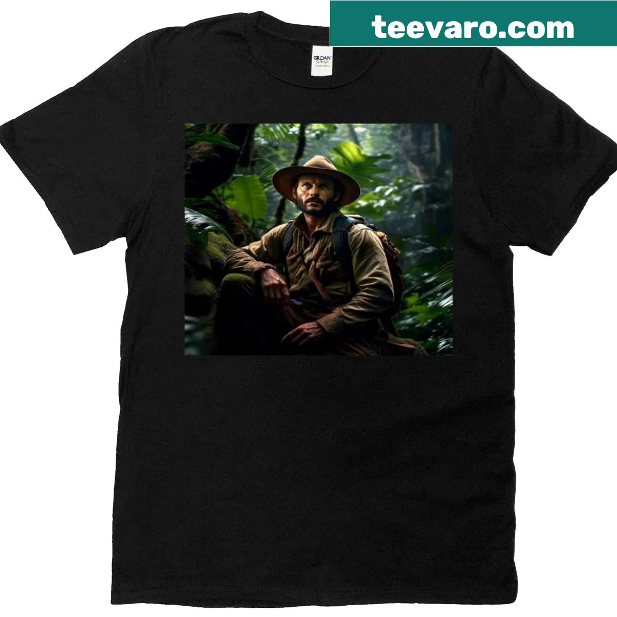 Oversized t-shirt with an illustration celebrating travel and discovery — on a men's t-shirt
