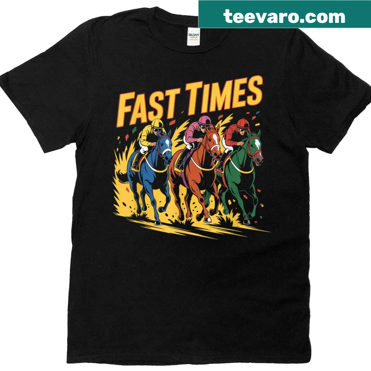 Funny fishing-themed graphic T-shirt with vintage design — on a men's t-shirt