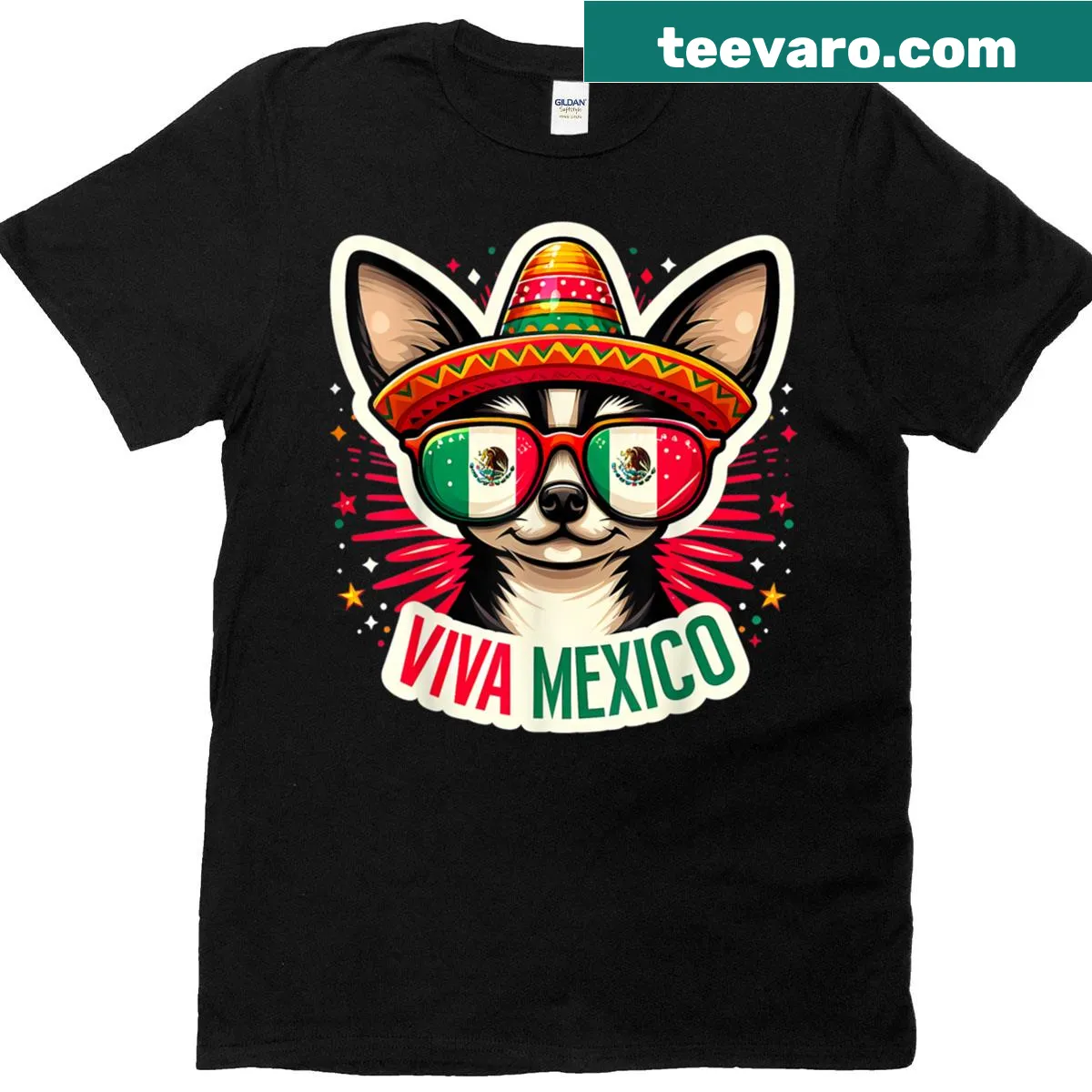 Chihuahua in sombrero T-shirt celebrating Cinco De Mayo for dog lovers — on a men's t-shirt