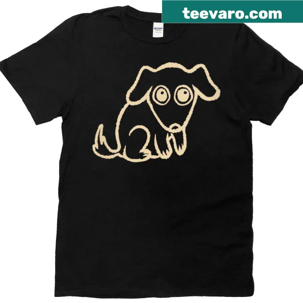 Cute T-shirt featuring an illustration of a dog with a Y2K vibe