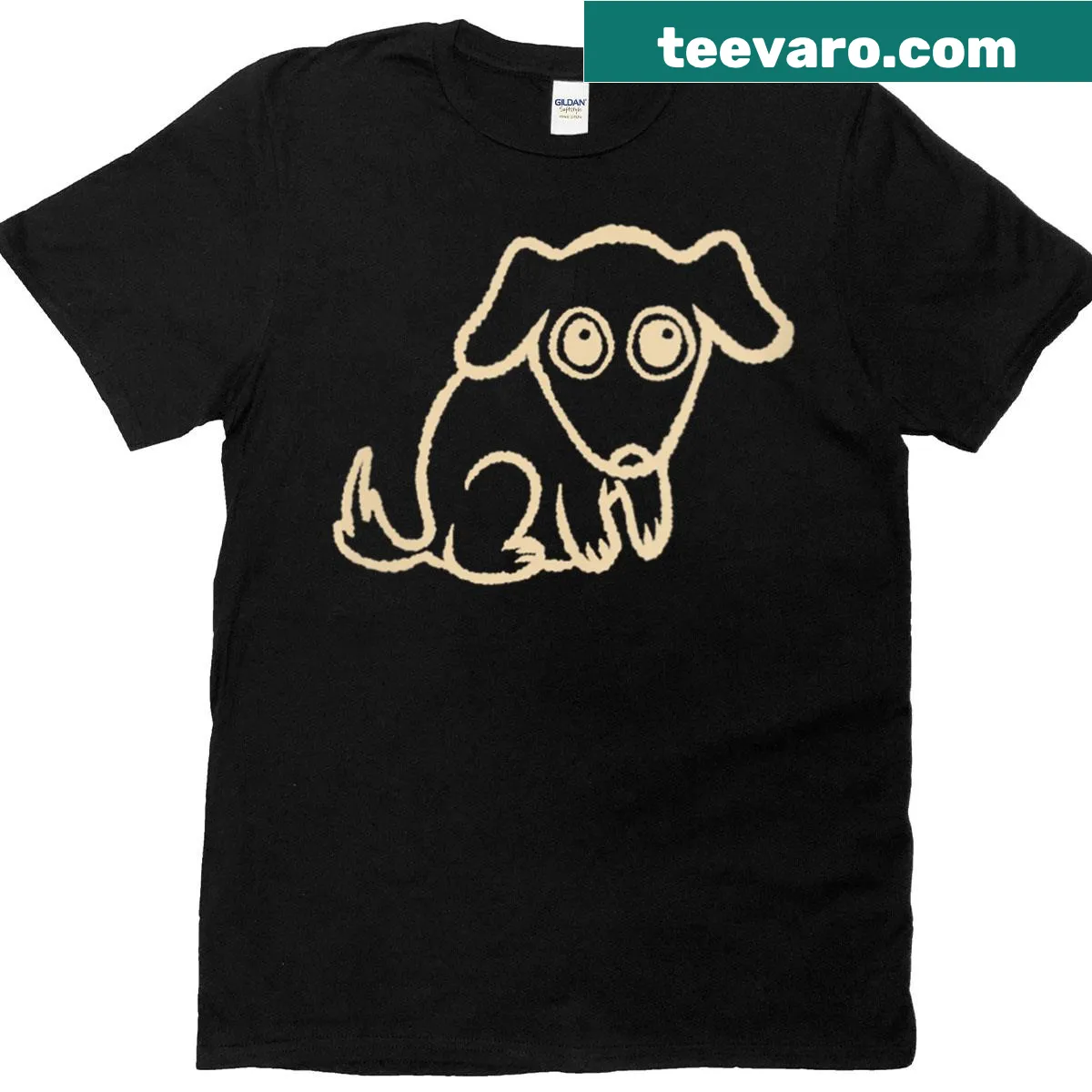 Cute T-shirt featuring an illustration of a dog with a Y2K vibe — on a men's t-shirt