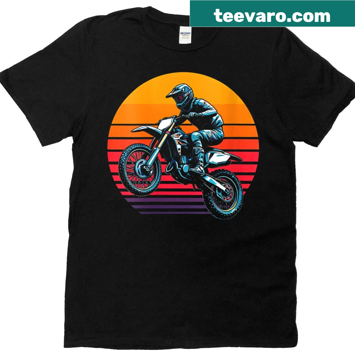 Vintage dirt bike graphic on a motocross t-shirt — on a men's t-shirt