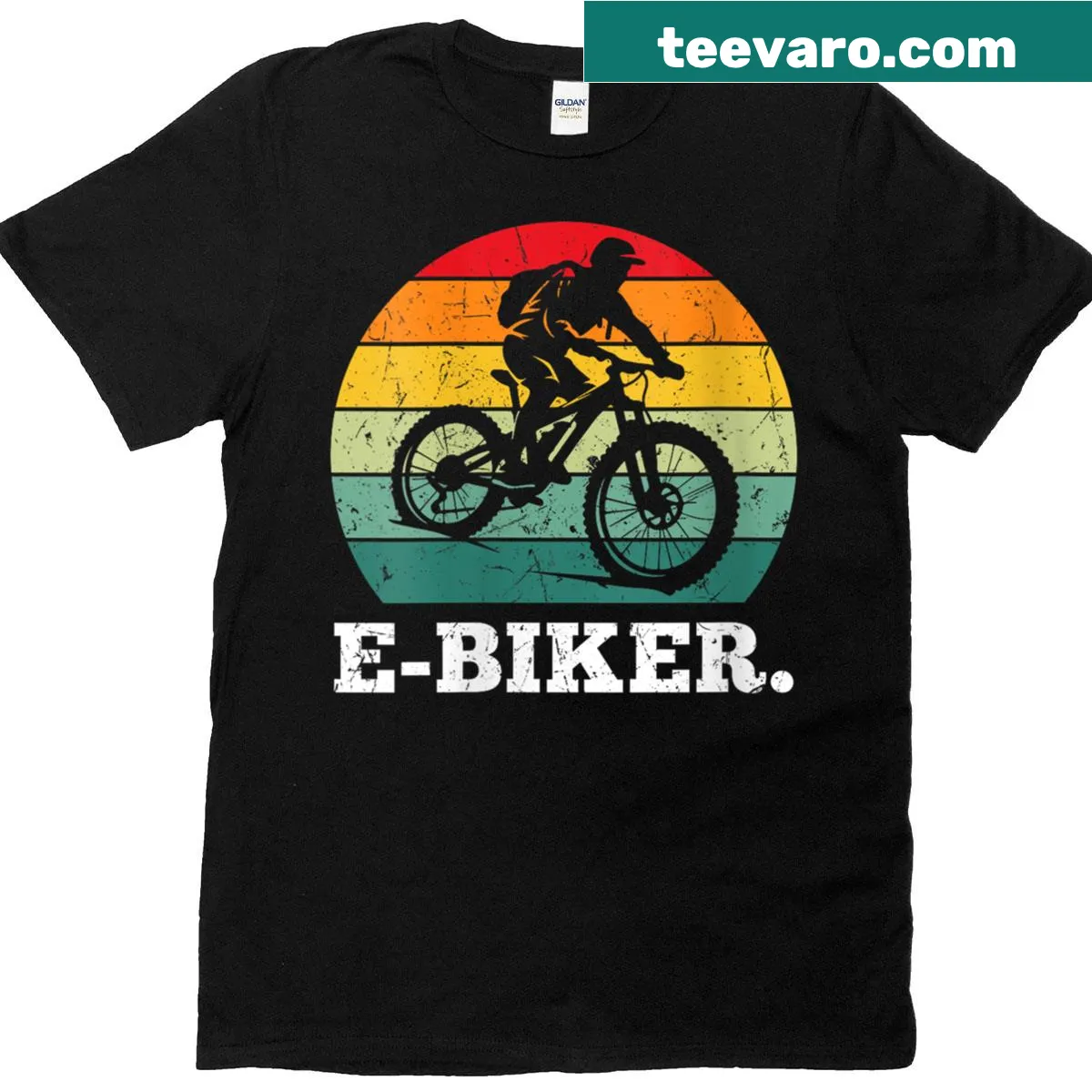 Funny electric bike t-shirt with playful slogan — on a men's t-shirt