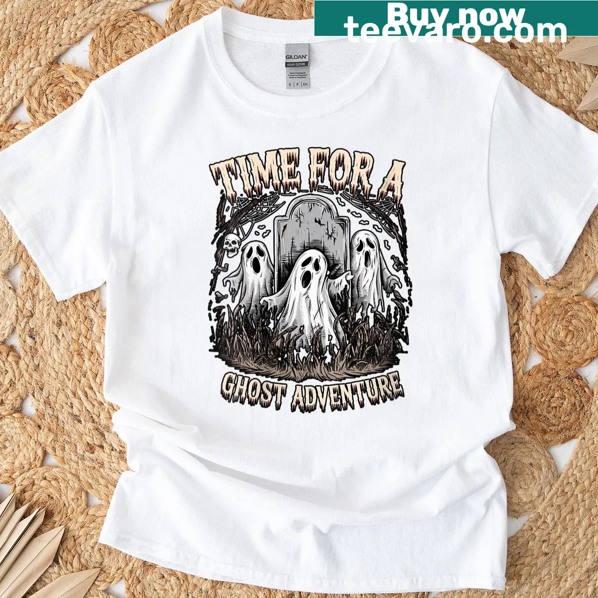 Quote graphic for ghost hunting adventures — on a men's t-shirt