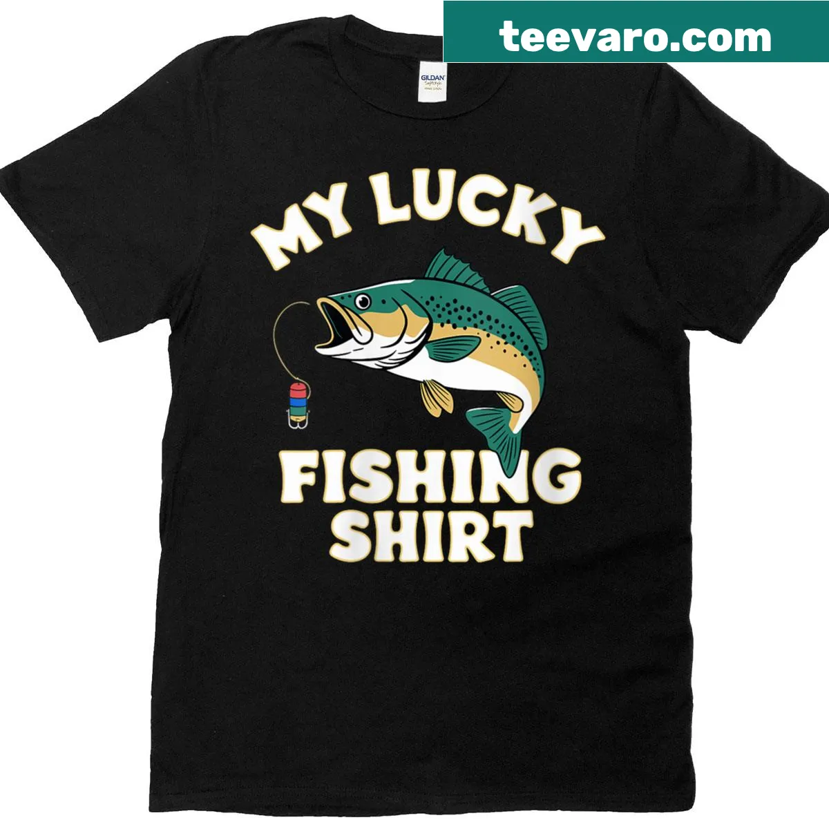 Funny fishing dad t-shirt about bass fishing — on a men's t-shirt