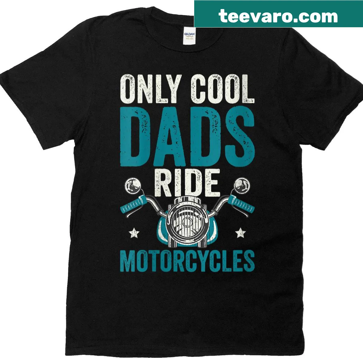 Biker dad t-shirt featuring the phrase Only Cool Dads Ride Motorcycles — on a men's t-shirt