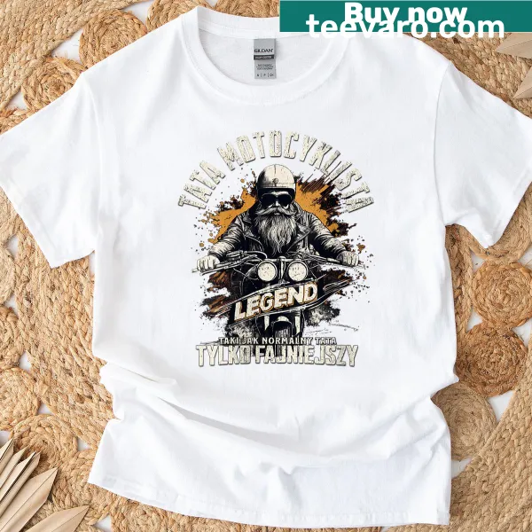 Polish biker dad graphic T-shirt for Father's Day.