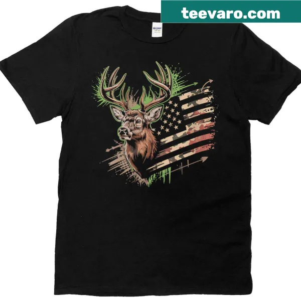 Illustration of deer and elk with US flag design