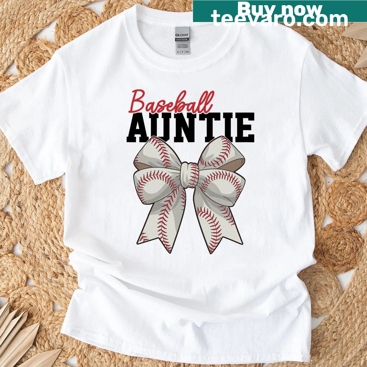 Distressed vintage t-shirt honoring a baseball auntie for Mother's Day. — on a men's t-shirt