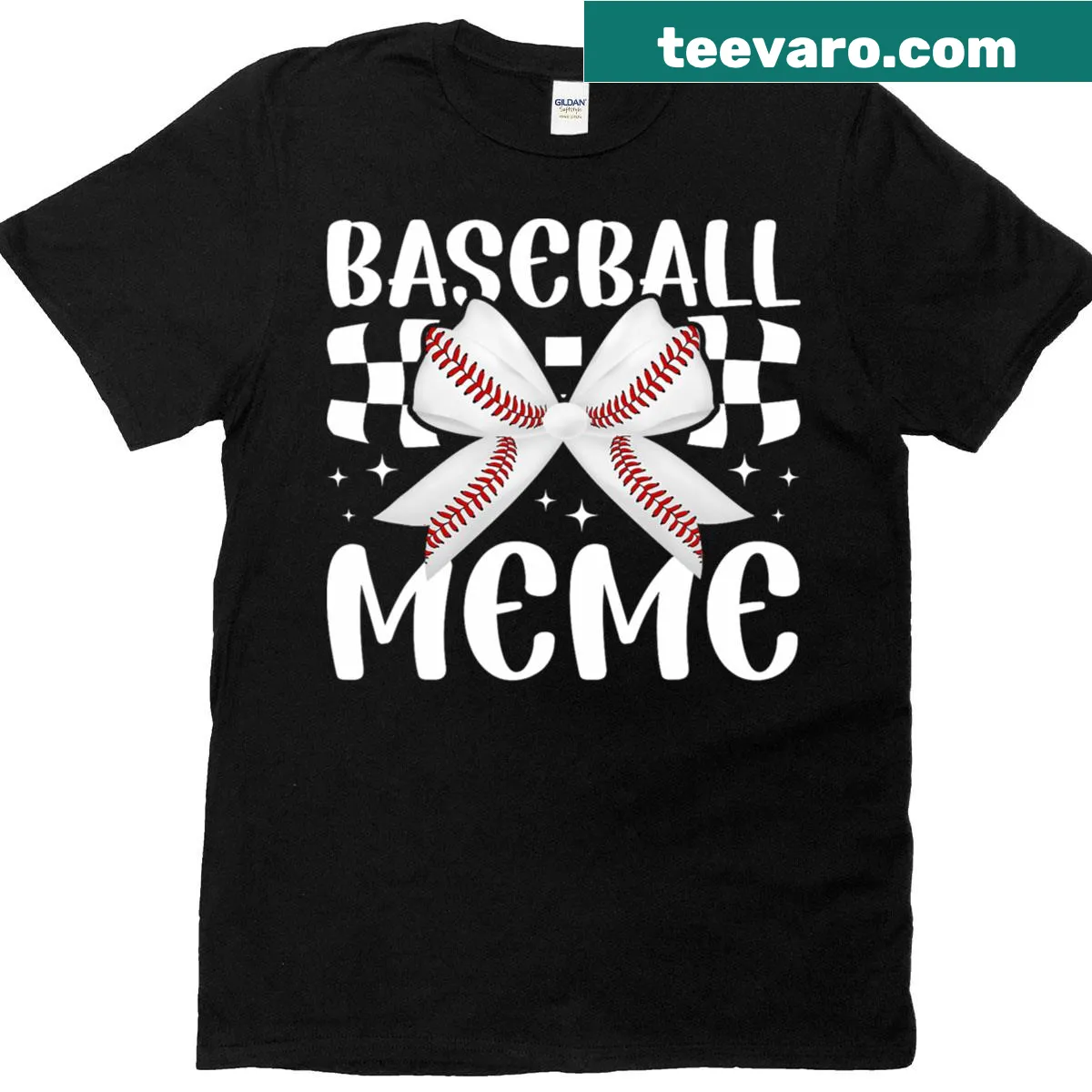 Meme-inspired T-shirt featuring a coquette baseball player — on a men's t-shirt