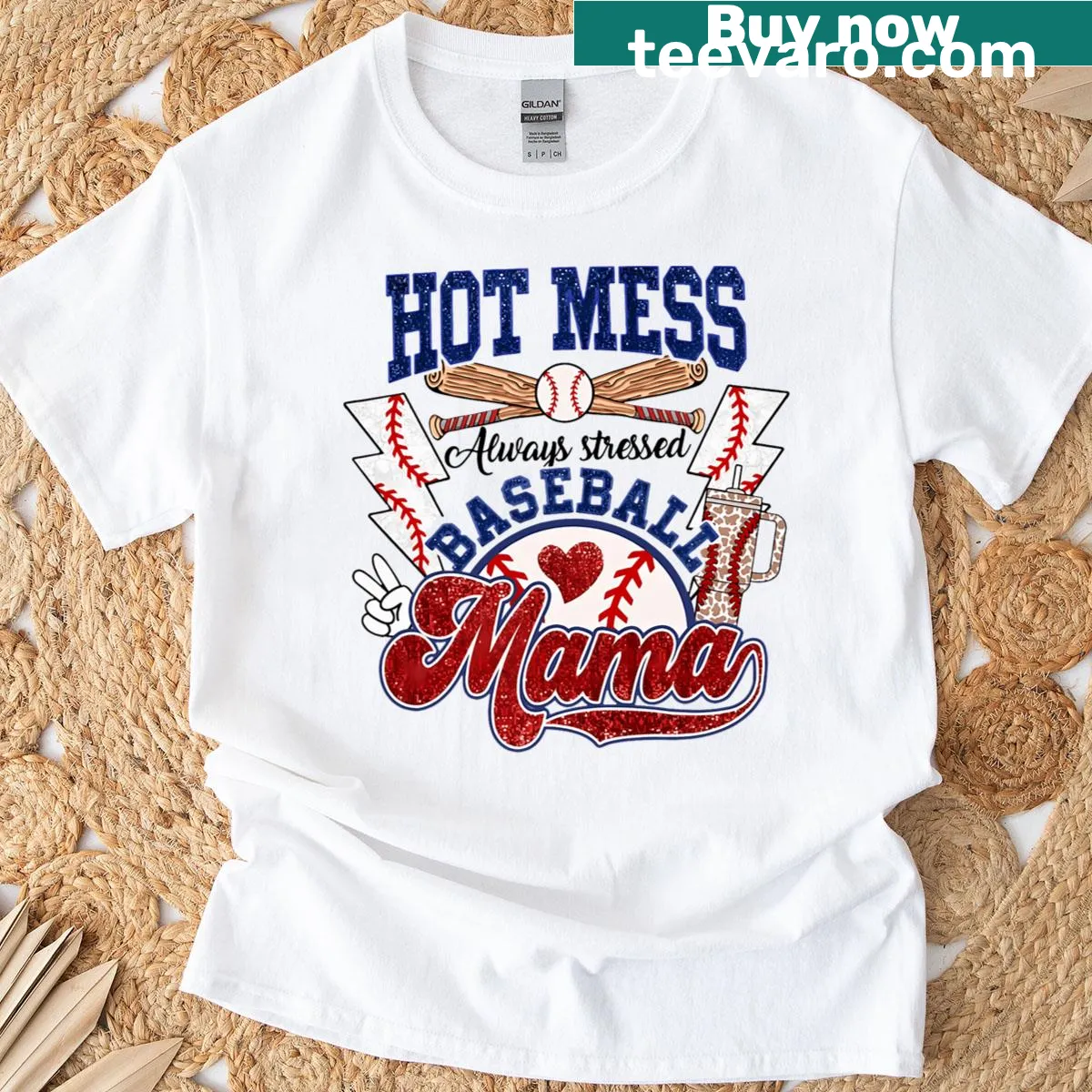 Sarcastic graphic t-shirt for baseball moms — on a men's t-shirt