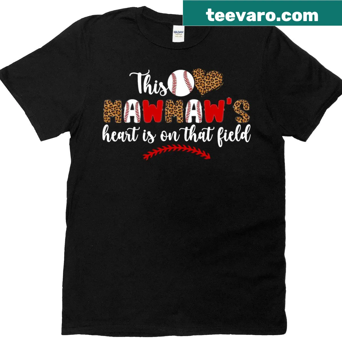 Playful graphic t-shirt featuring a baseball mawmaw. — on a men's t-shirt