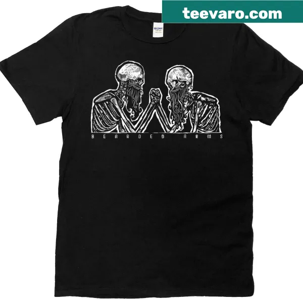 Humorous typography T-shirt for bearded men with playful text