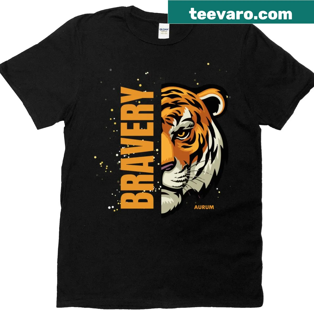 Classic T-shirt featuring the word Bravery in bold typography — on a men's t-shirt