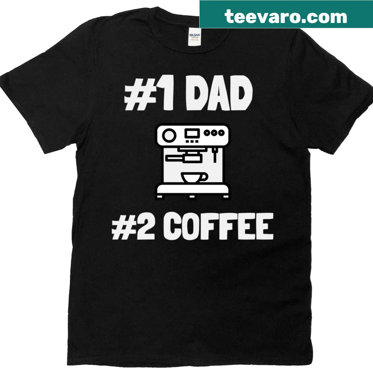 Humorous T-shirt featuring a coffee theme for dads — on a men's t-shirt
